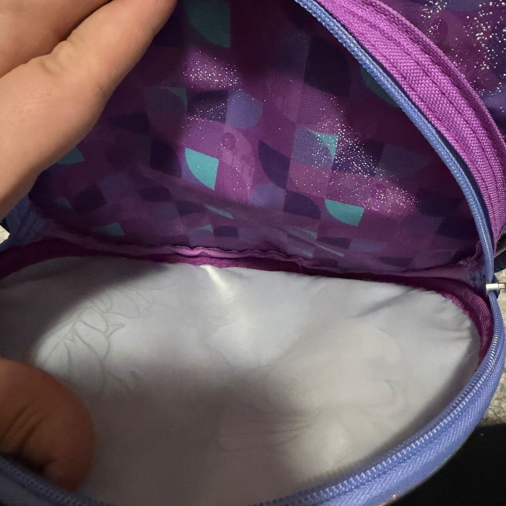 Disney Frozen 2 Backpack Elsa Anna Purple Glitter Sequin Mini Kids School bag - Picture 5 of 5
